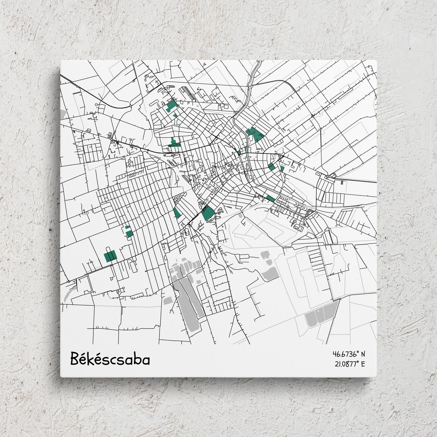 Békéscsaba - Térképes vászonkép