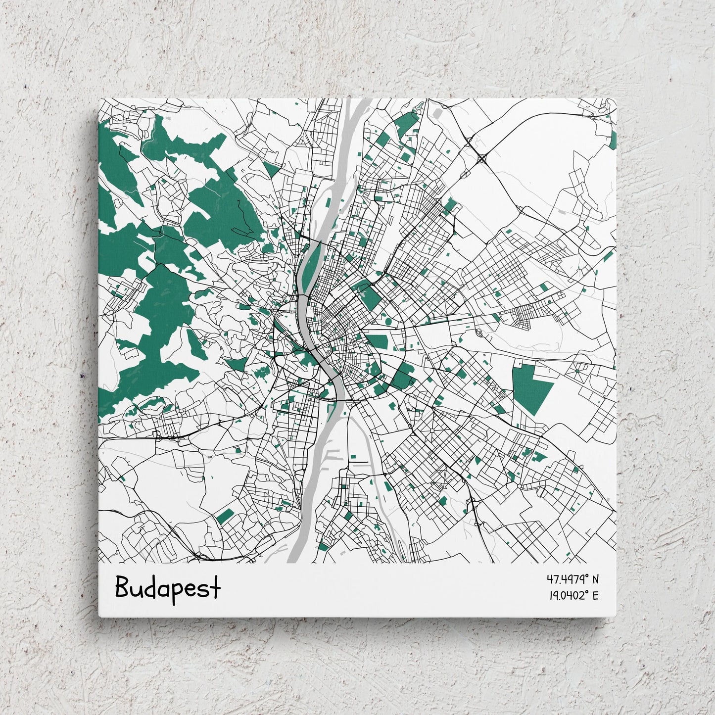 Budapest - Térképes vászonkép