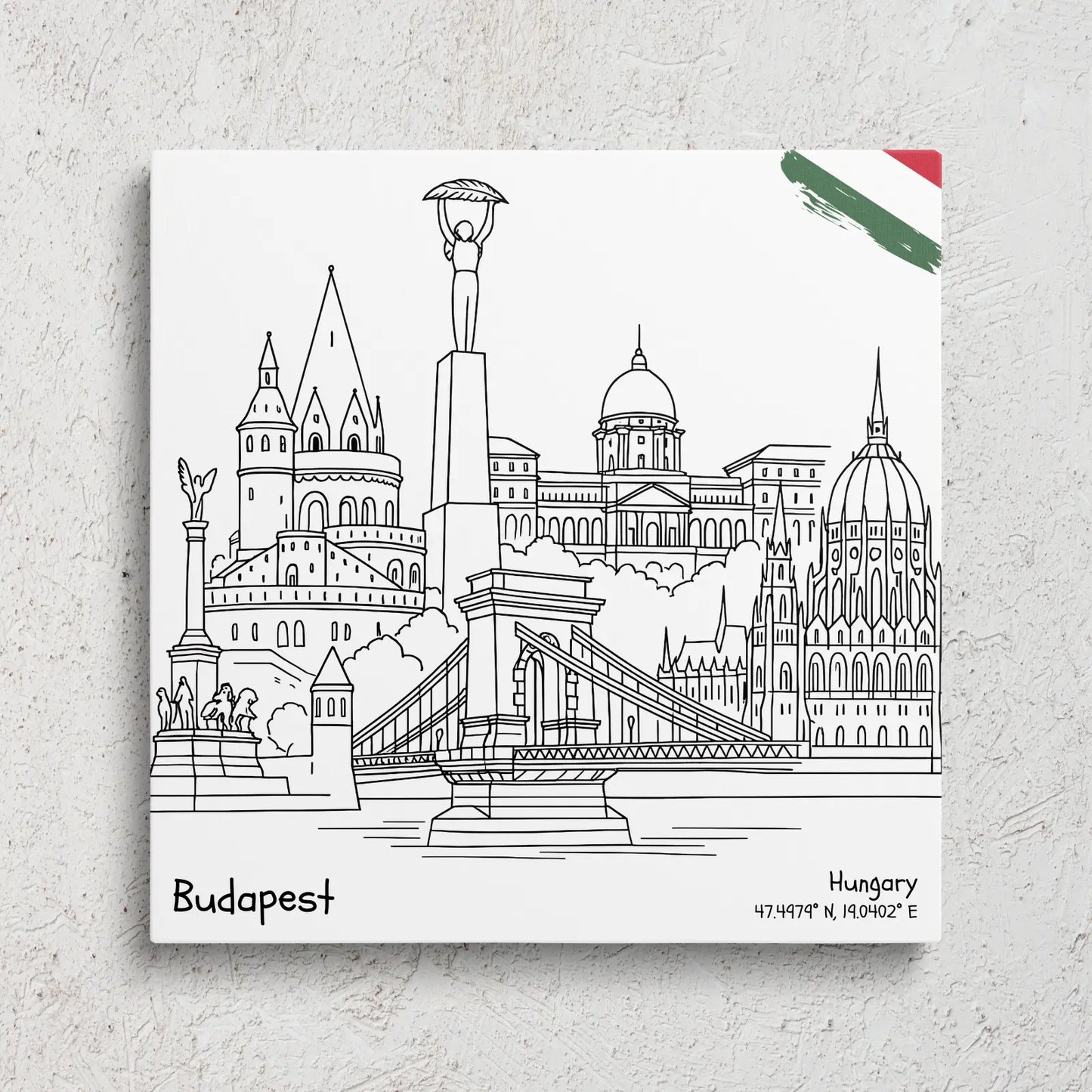 Budapest - Vonalrajz vászonkép