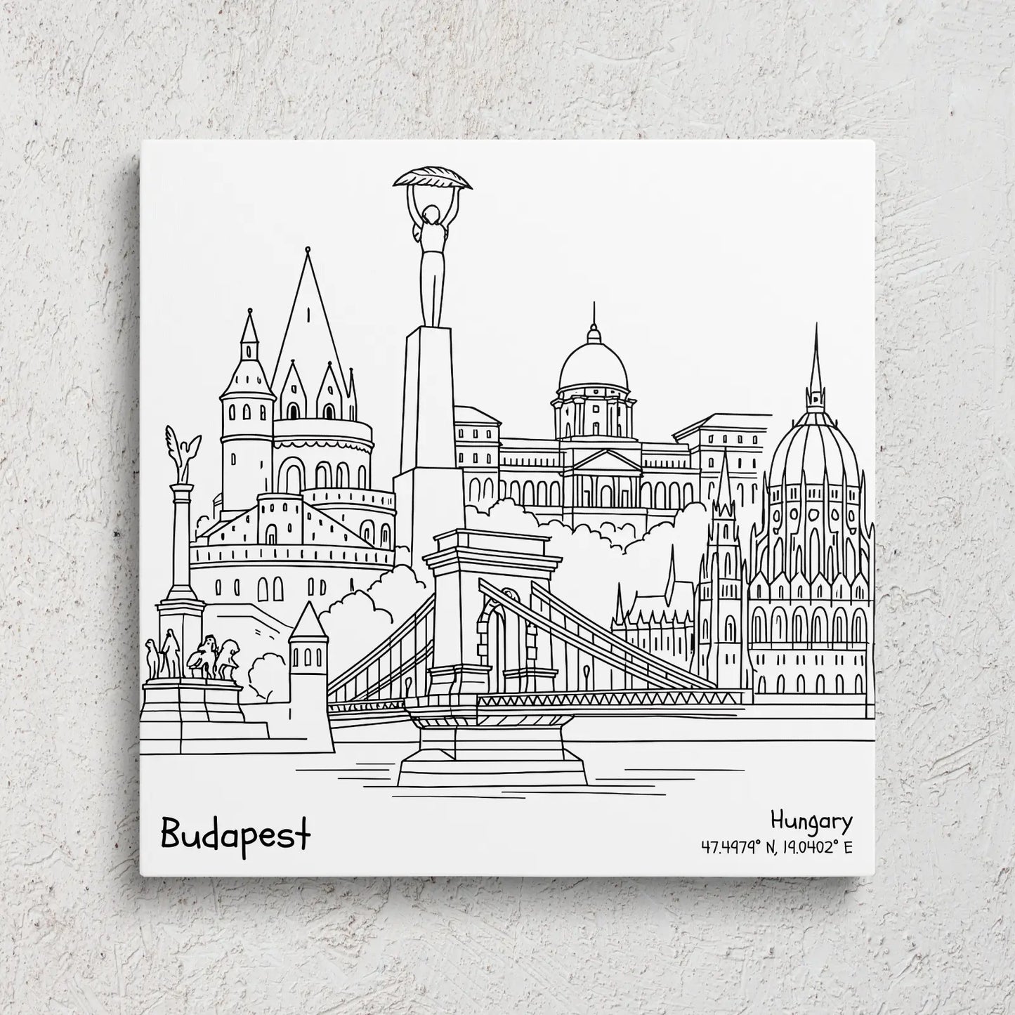 Budapest - Vonalrajz vászonkép