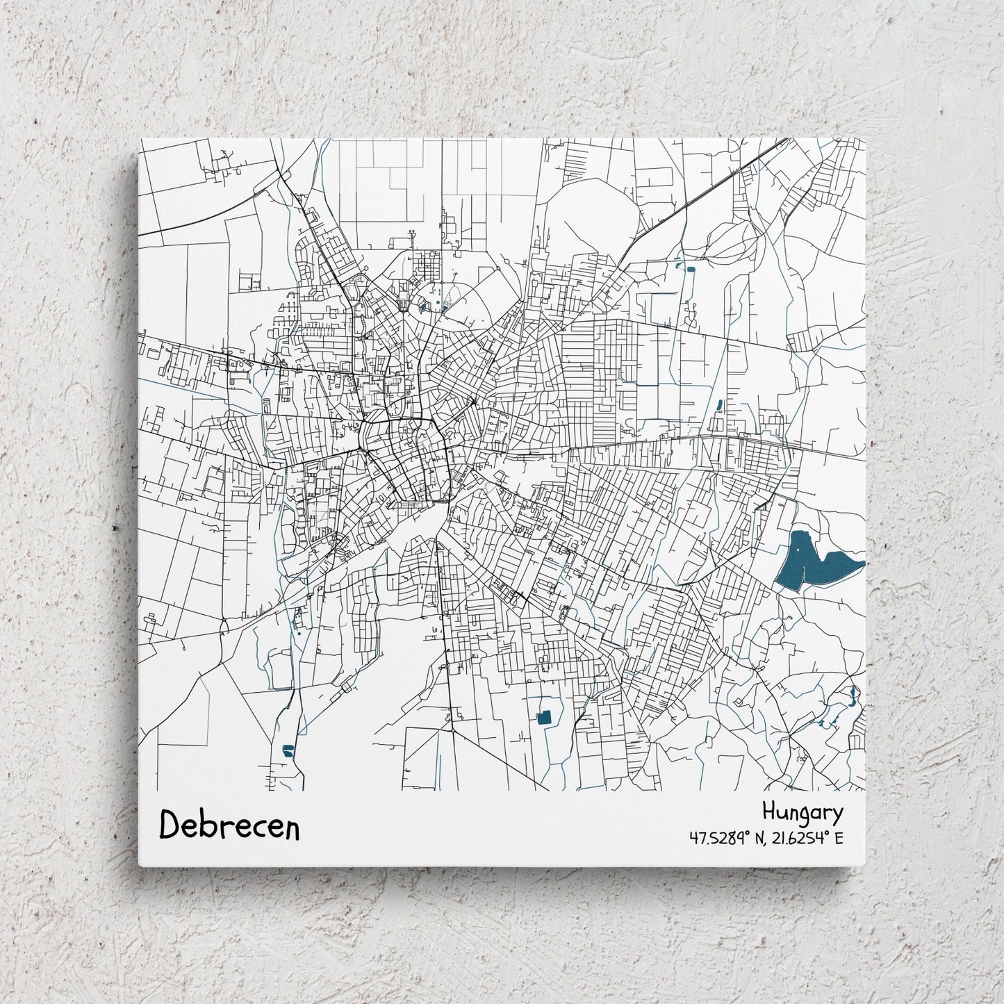 Debrecen - Térképes vászonkép