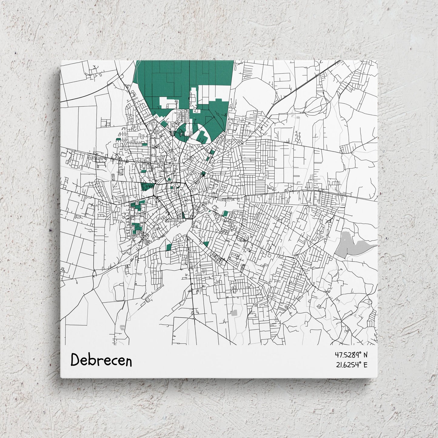 Debrecen - Térképes vászonkép