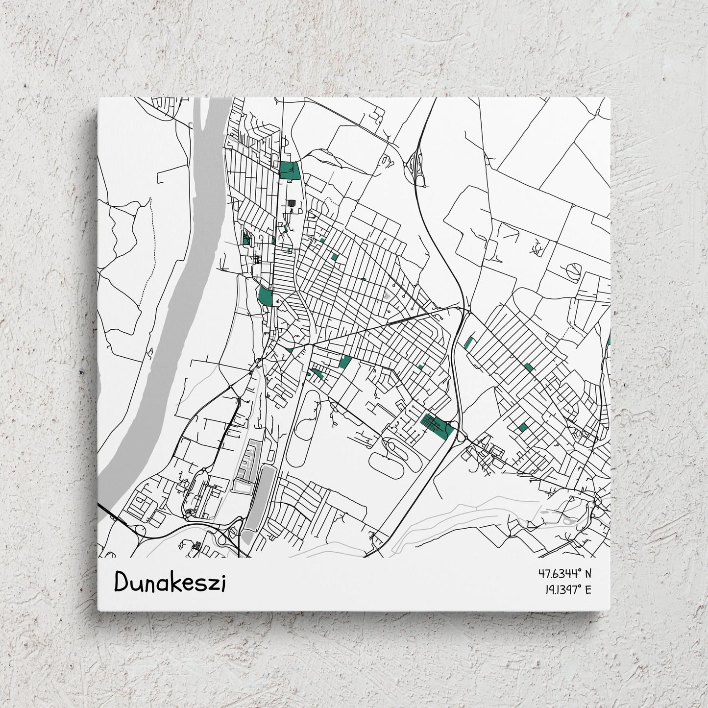 Dunakeszi - Térképes vászonkép