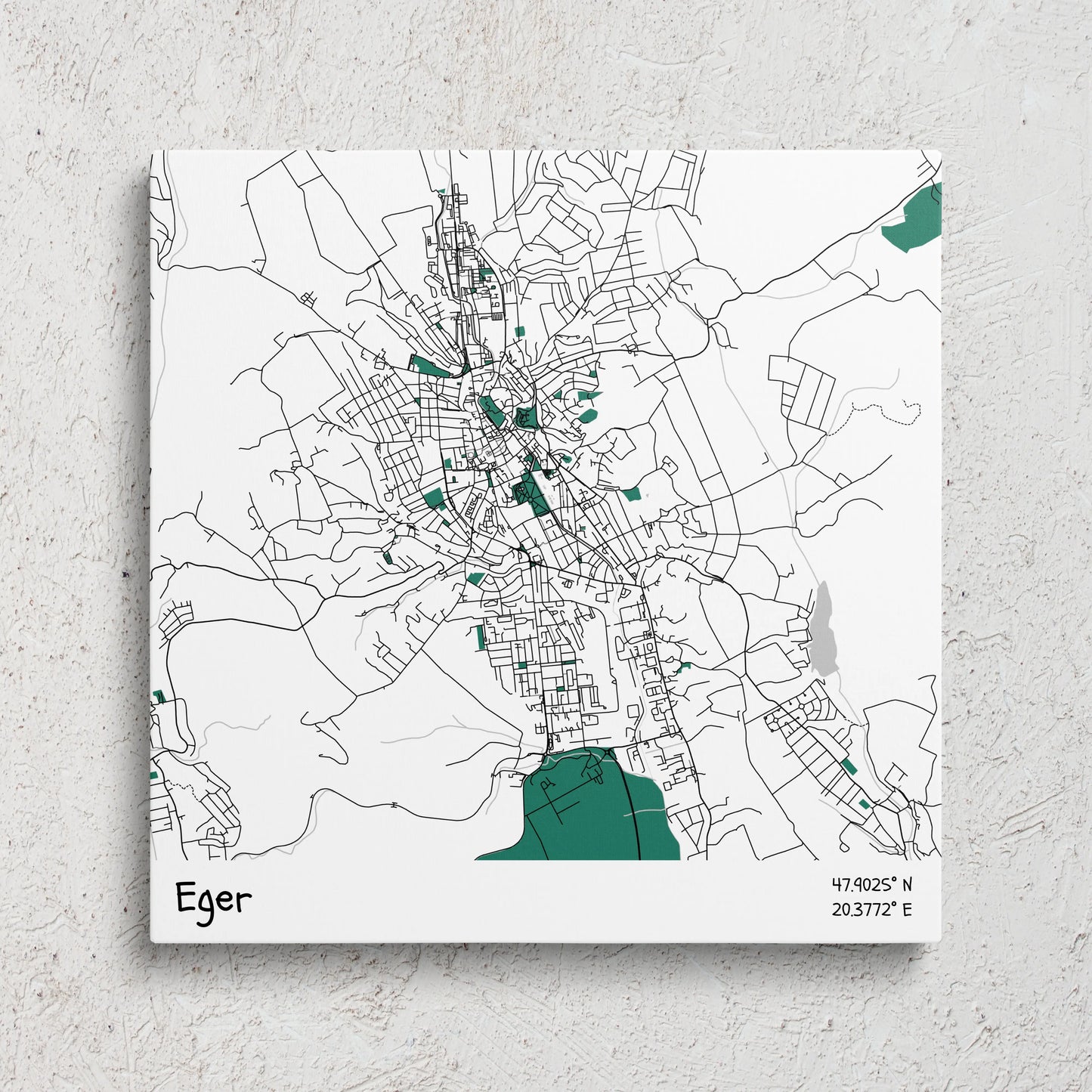 Eger - Térképes vászonkép