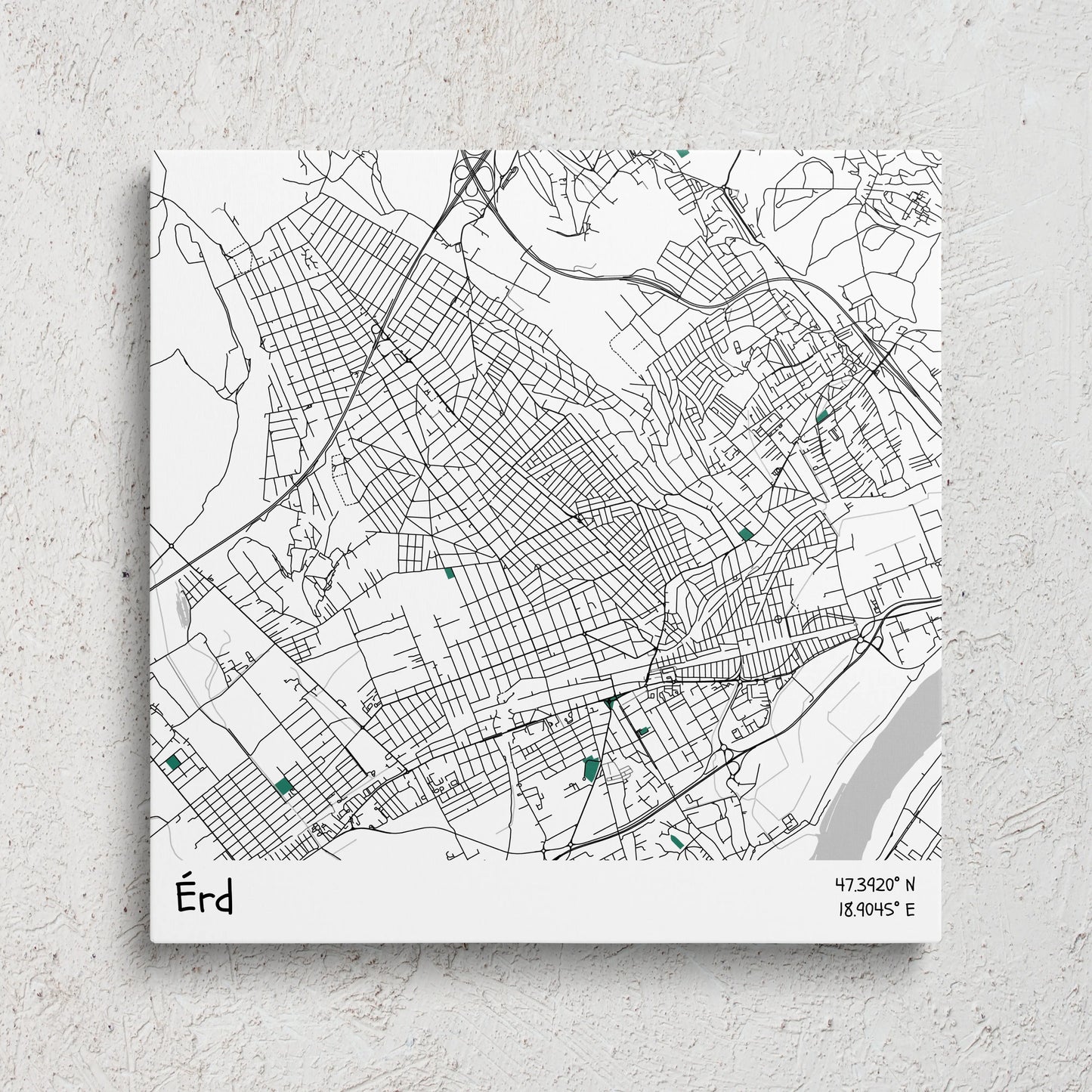 Érd - Térképes vászonkép
