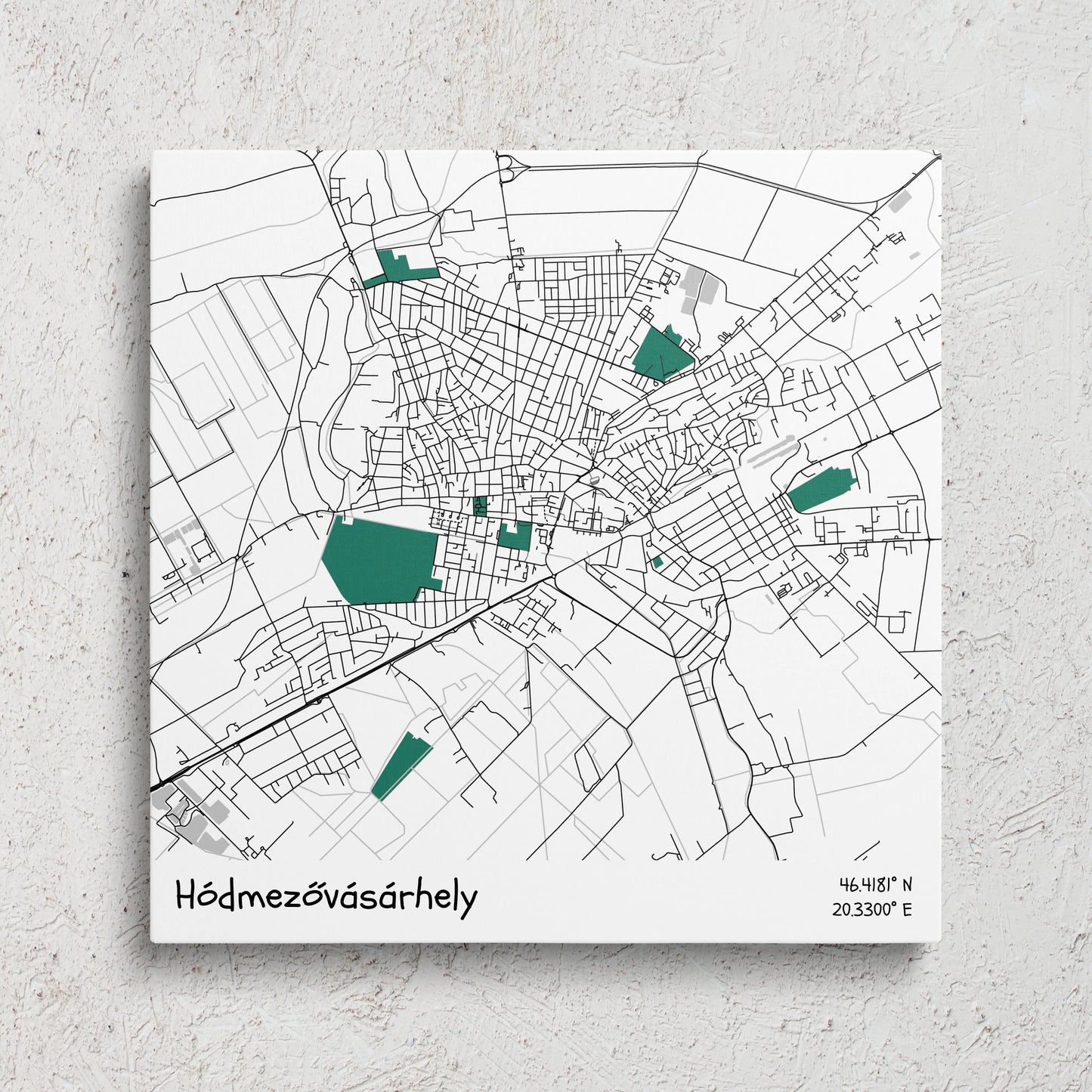 Hódmezővásárhely - Térképes vászonkép