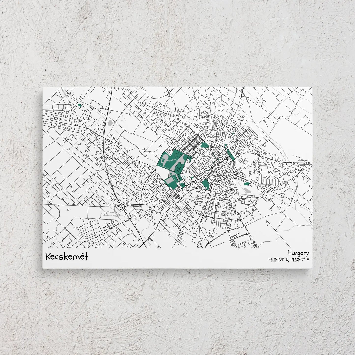 Kecskemét - Térképes vászonkép