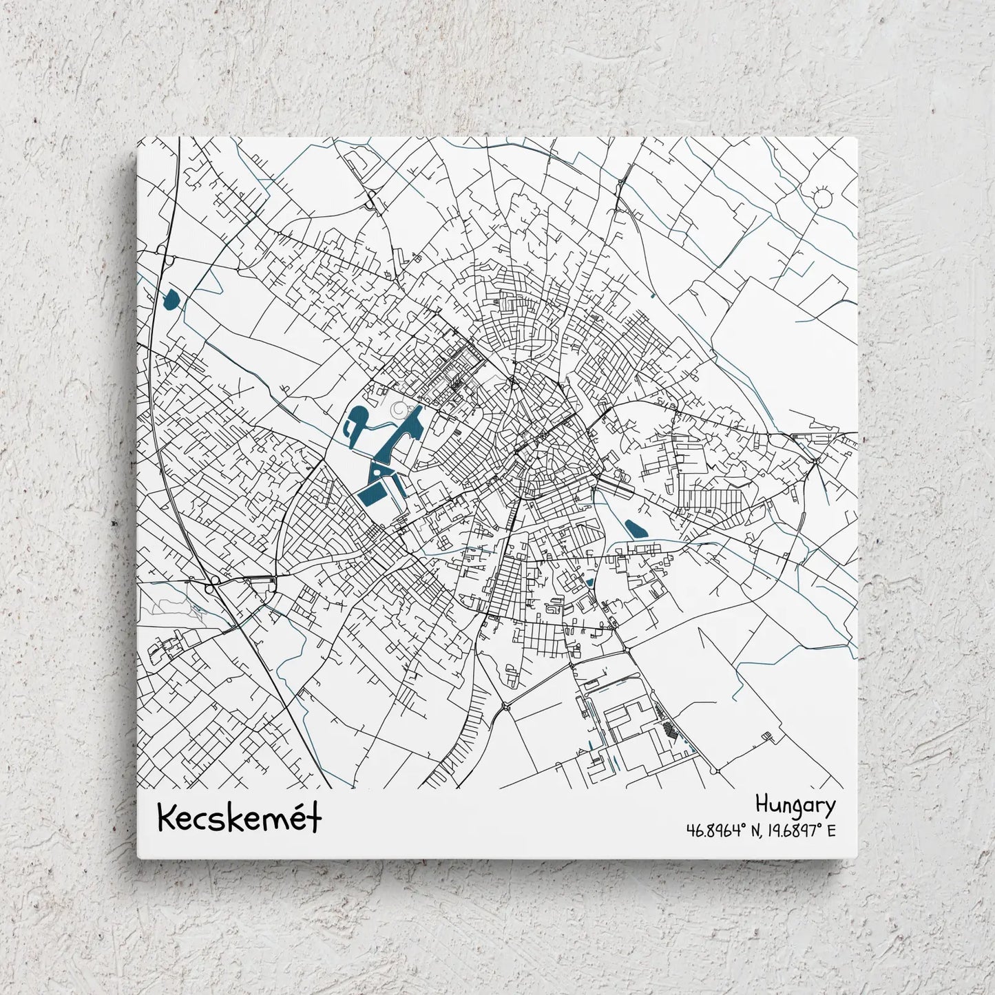 Kecskemét - Térképes vászonkép