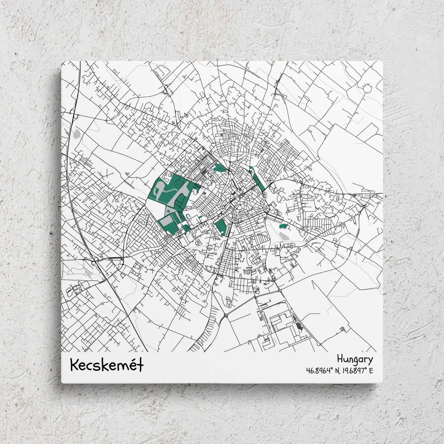 Kecskemét - Térképes vászonkép