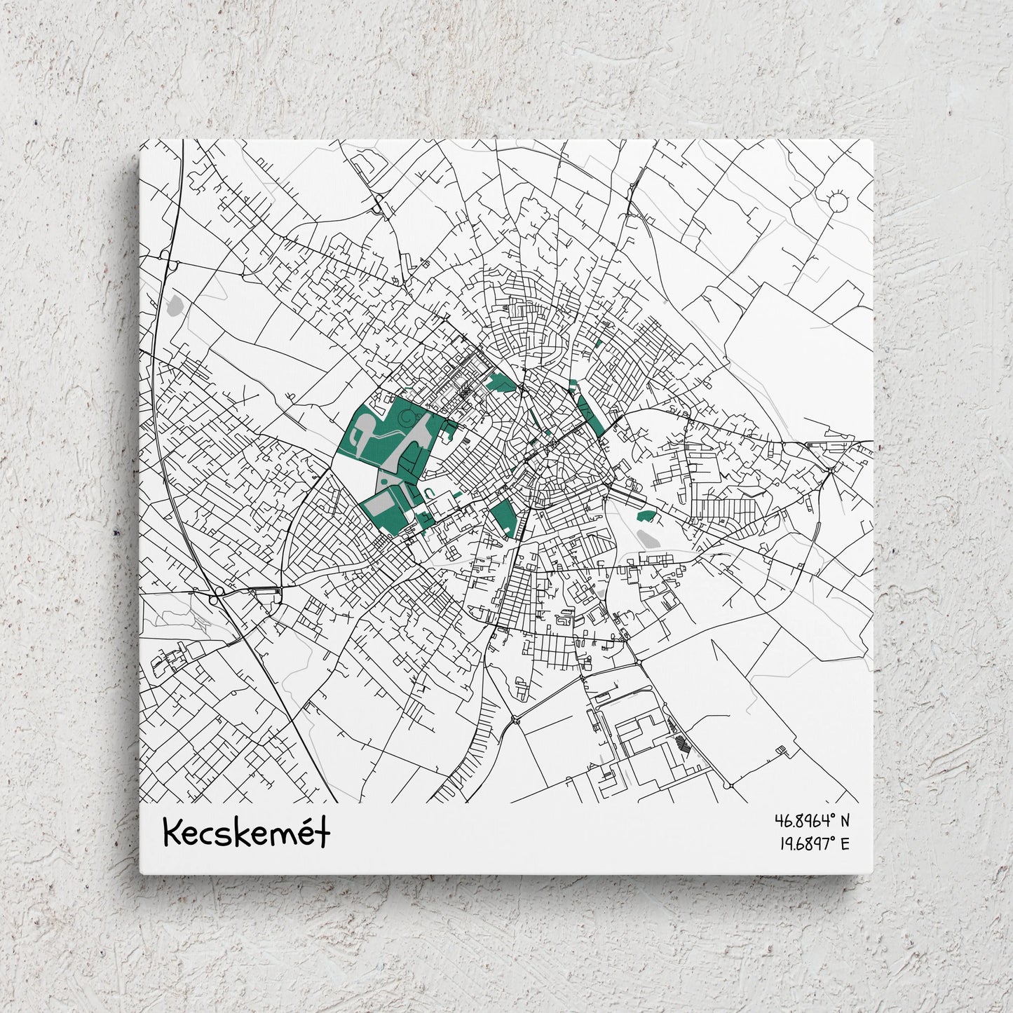 Kecskemét - Térképes vászonkép