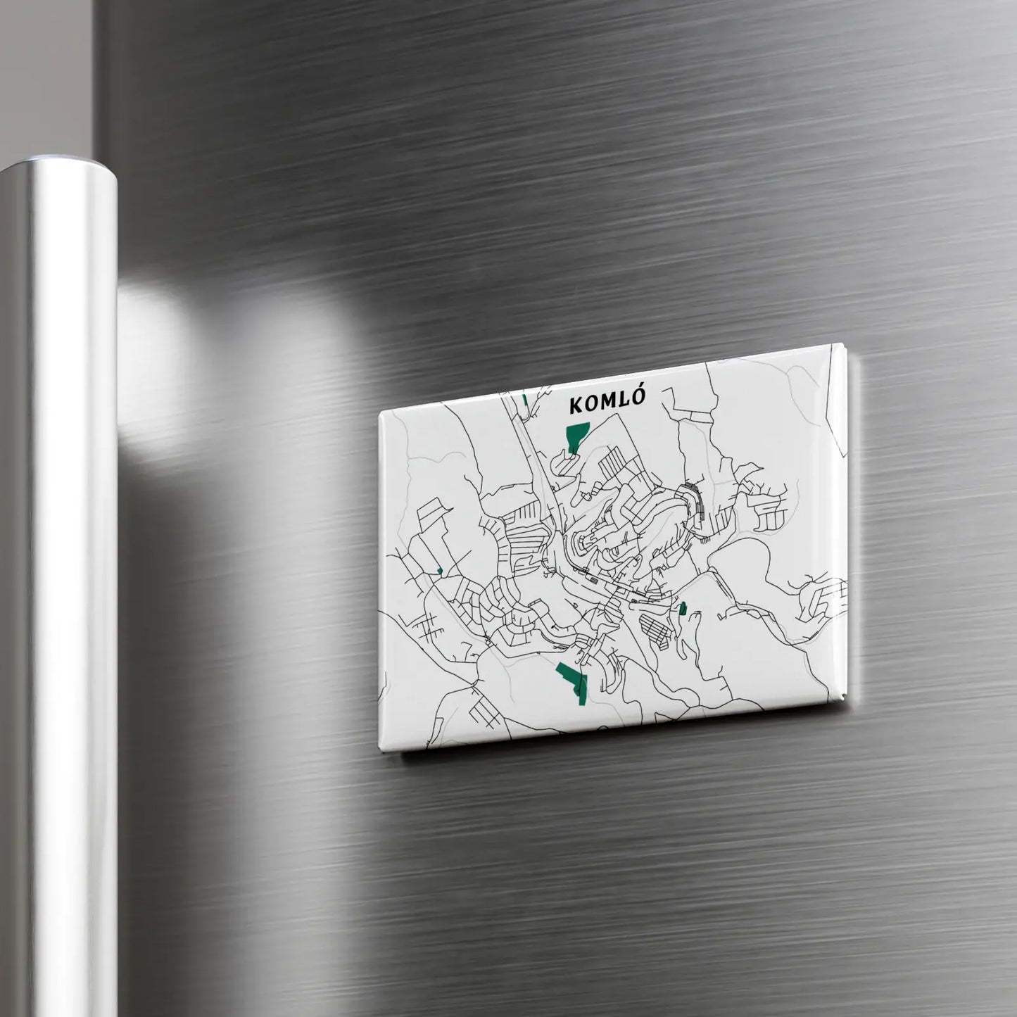 Komló - Térképes hűtőmágnes
