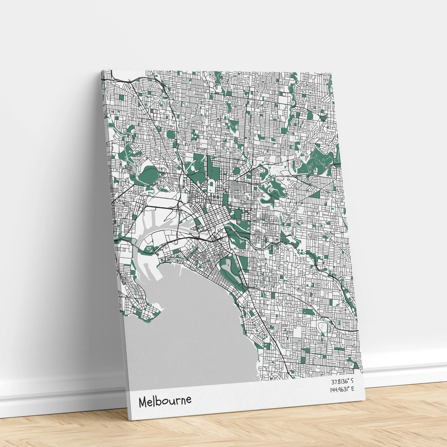 Melbourne - Térképes vászonkép