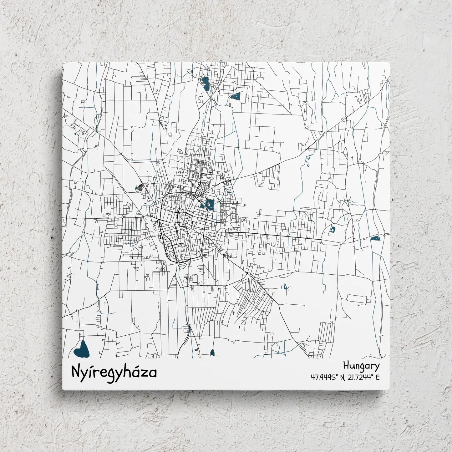 Nyíregyháza - Térképes vászonkép