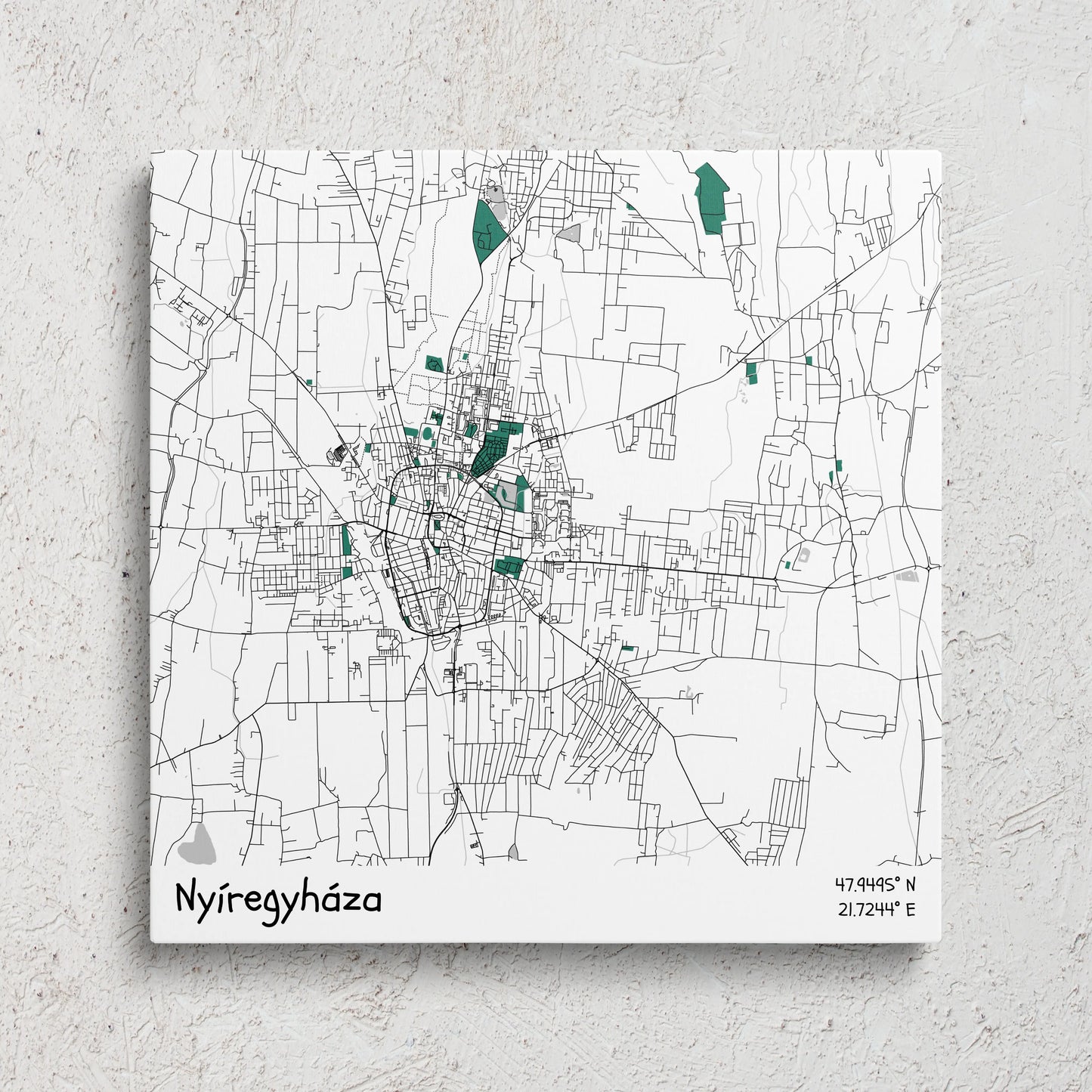 Nyíregyháza - Térképes vászonkép