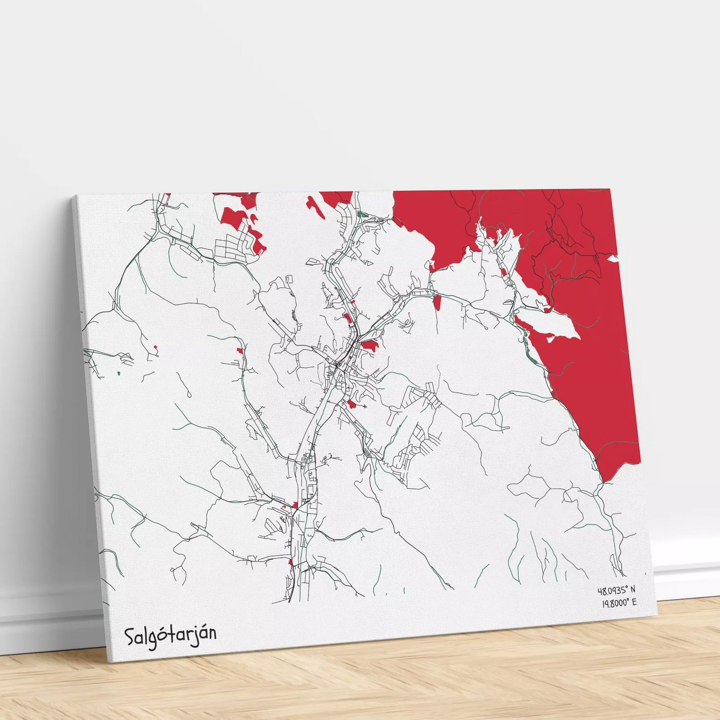 Salgótarján - Térképes vászonkép
