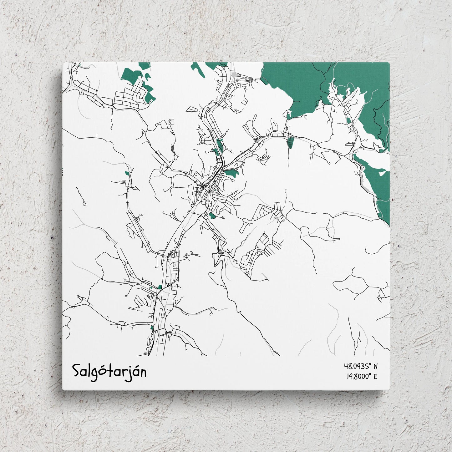 Salgótarján - Térképes vászonkép