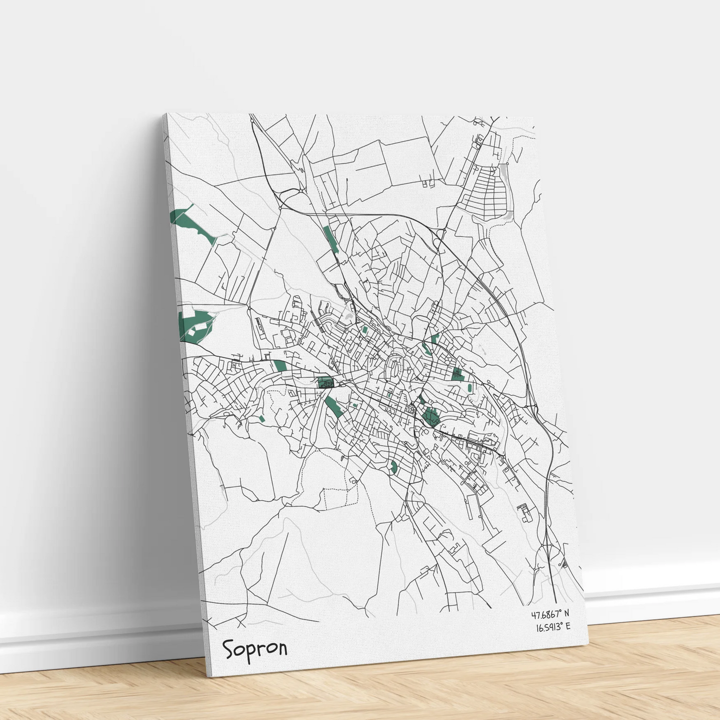 Sopron - Térképes vászonkép