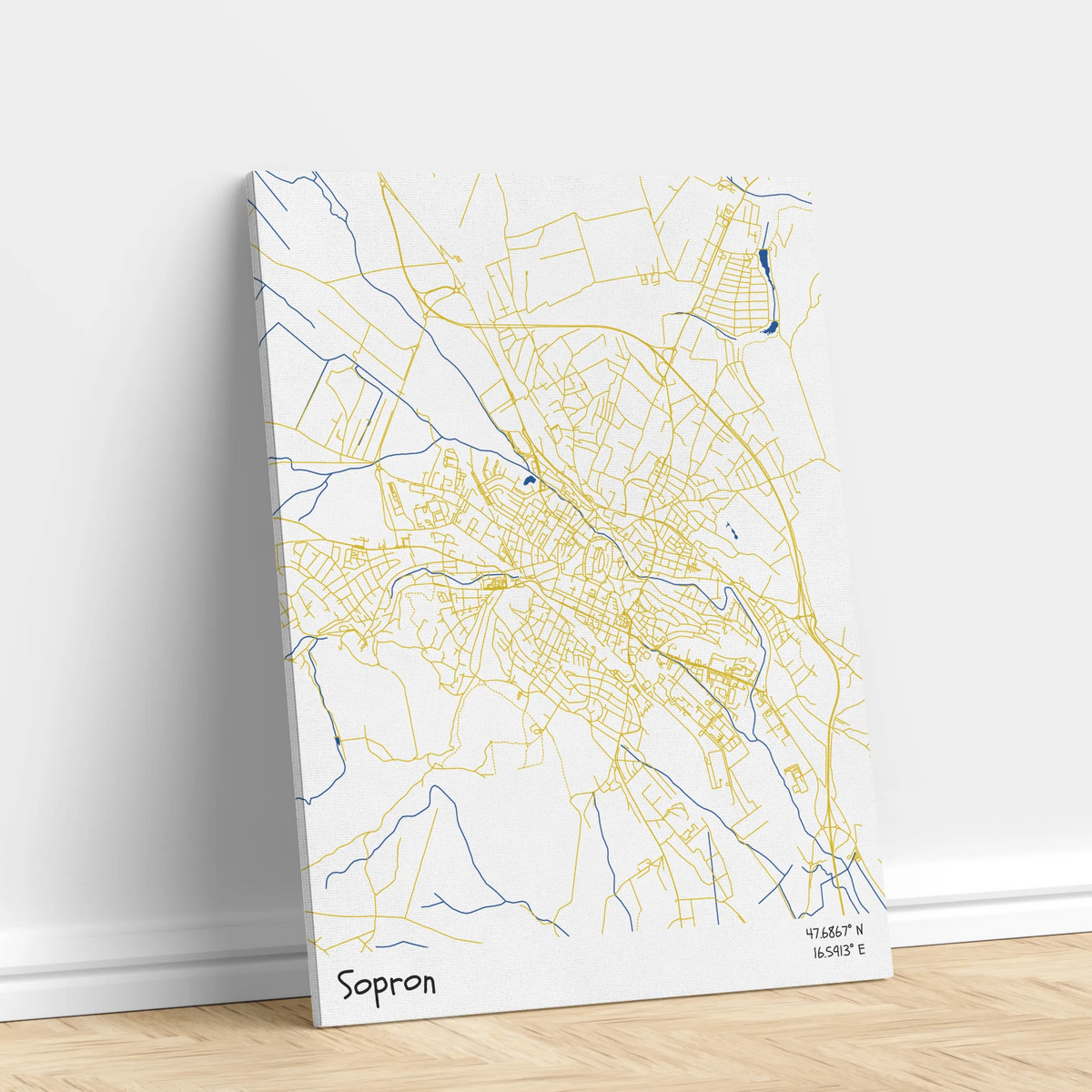 Sopron - Térképes vászonkép