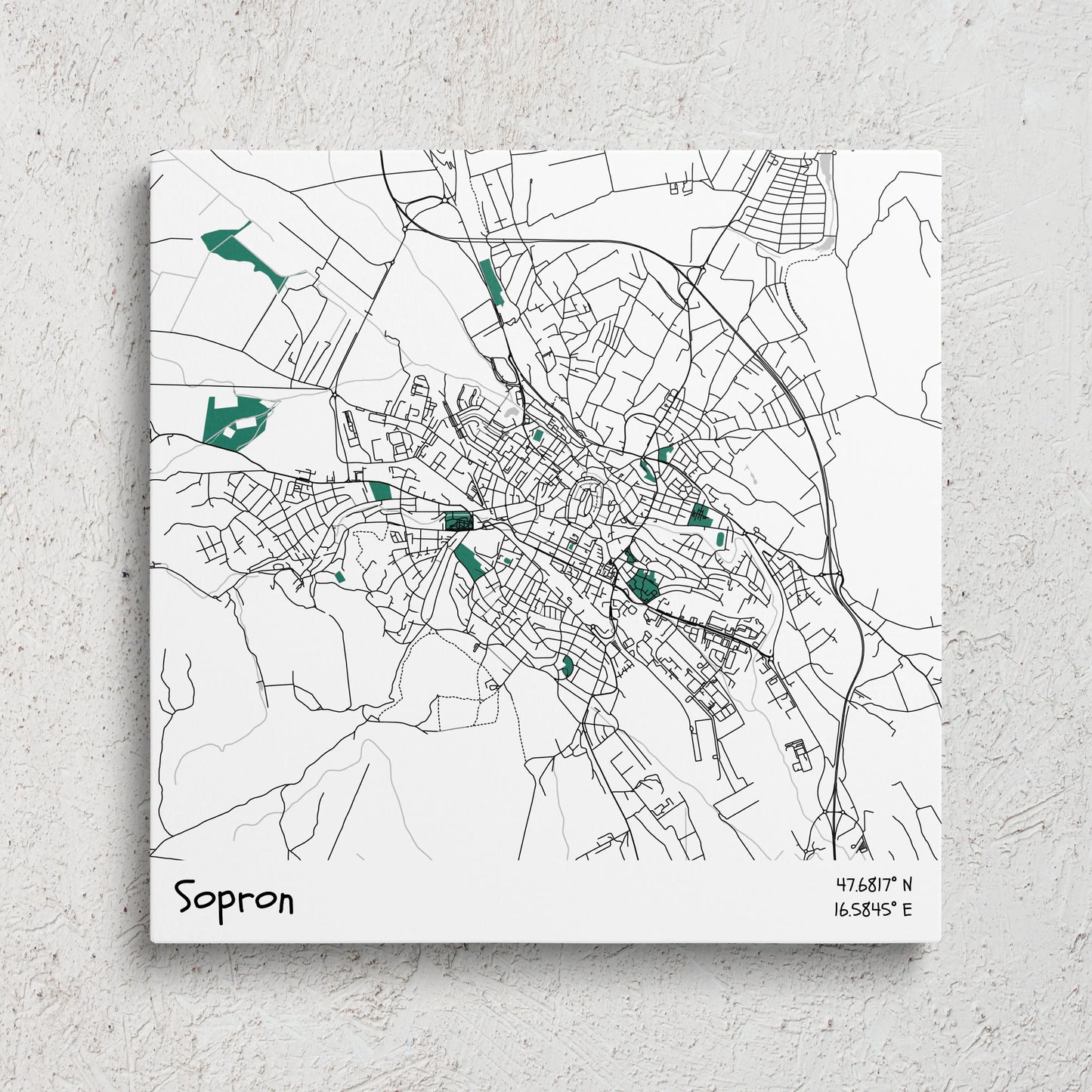 Sopron - Térképes vászonkép