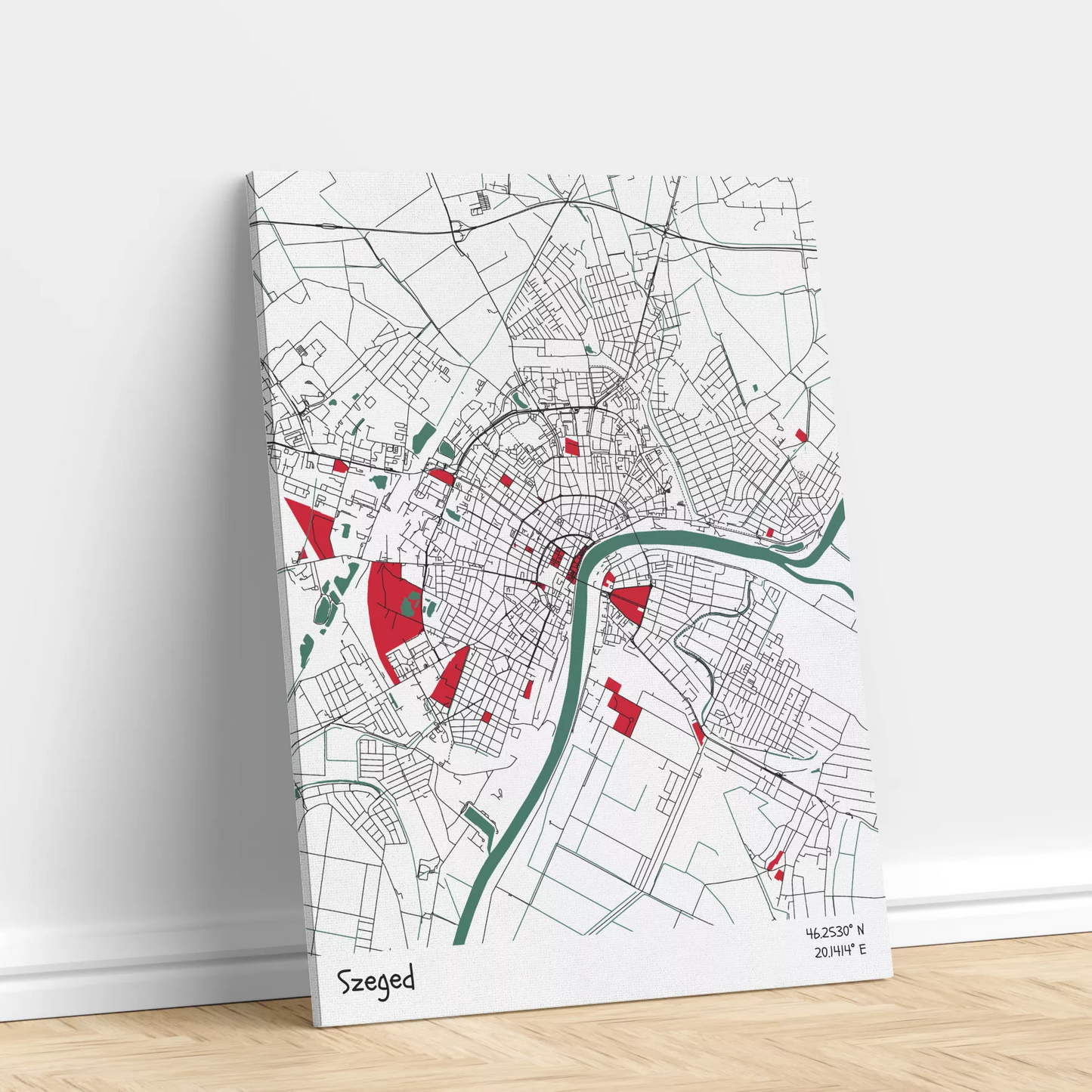 Szeged - Térképes vászonkép