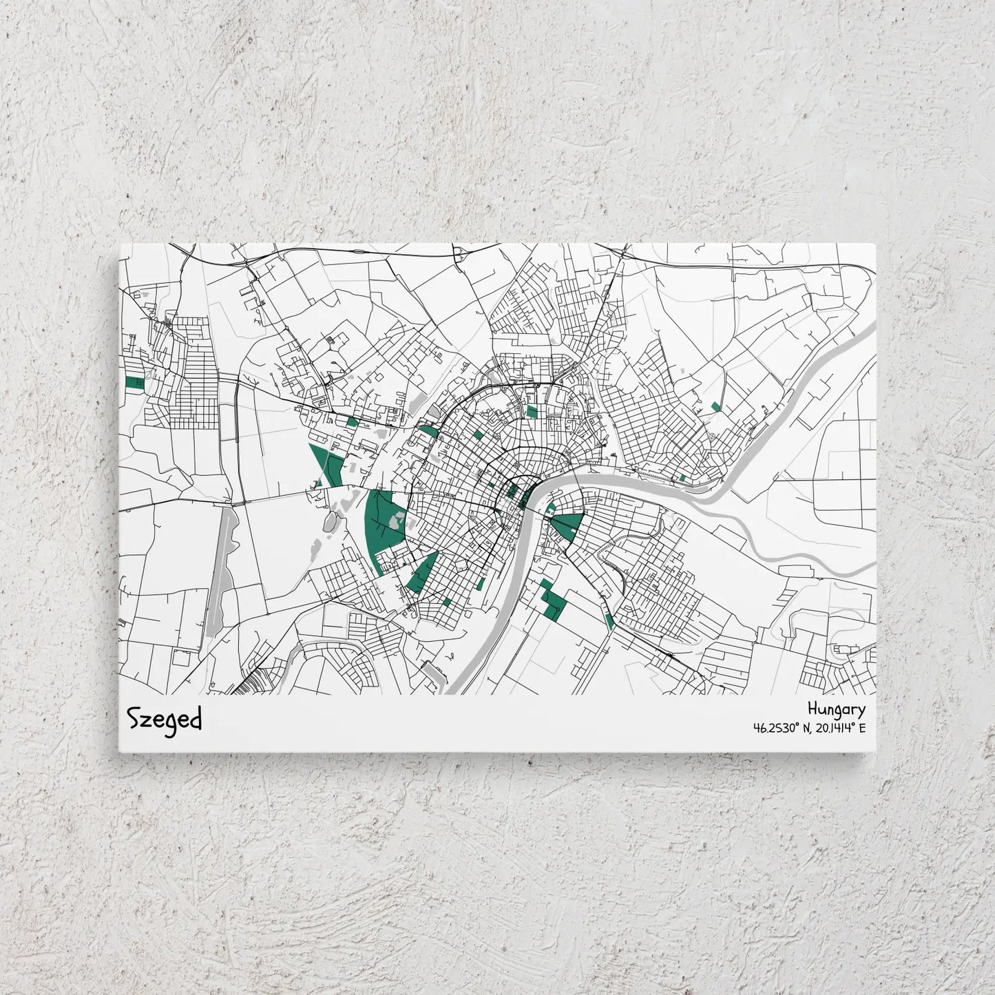Szeged - Térképes vászonkép