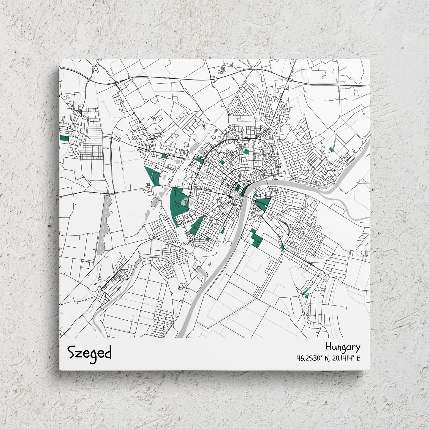 Szeged - Térképes vászonkép