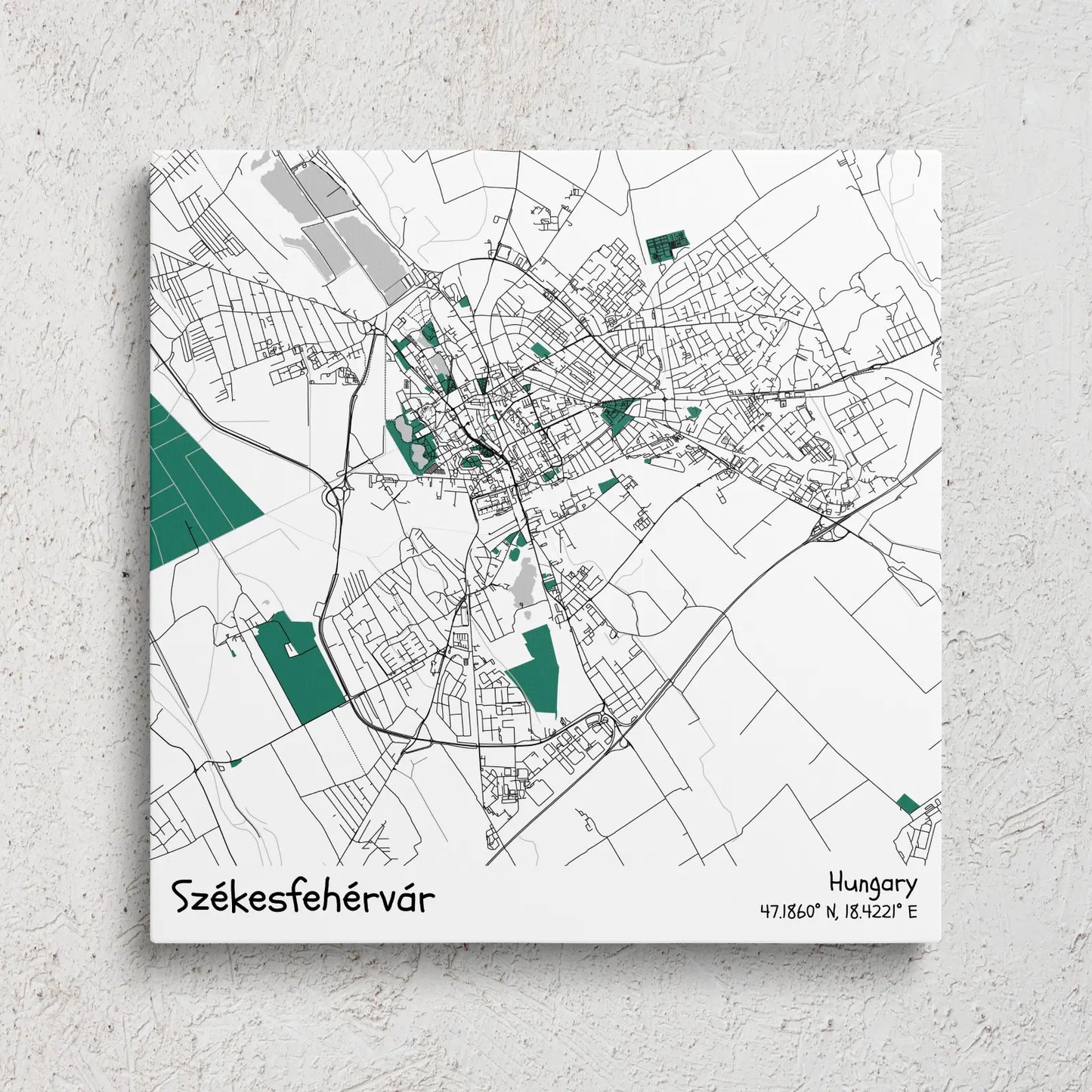 Székesfehérvár - Térképes vászonkép