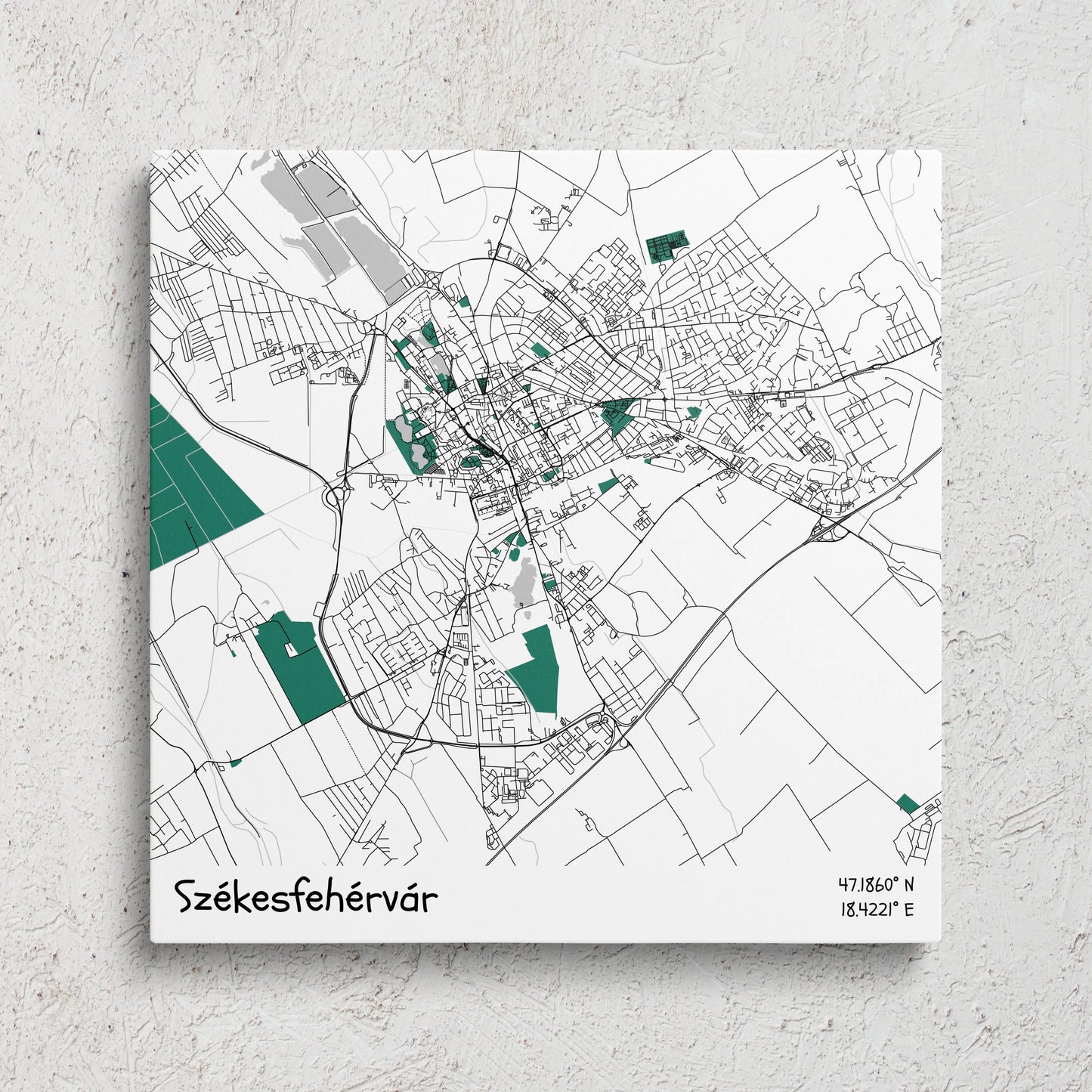 Székesfehérvár - Térképes vászonkép