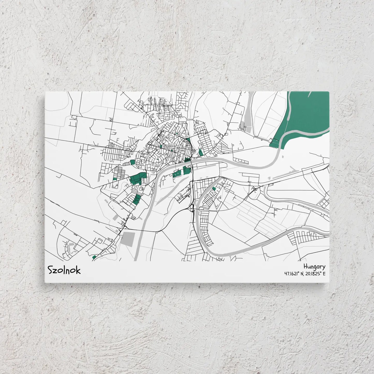 Szolnok - Térképes vászonkép