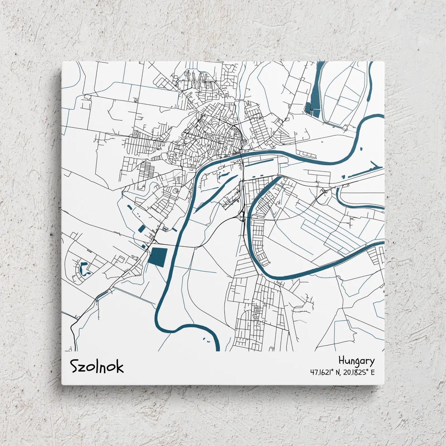 Szolnok - Térképes vászonkép