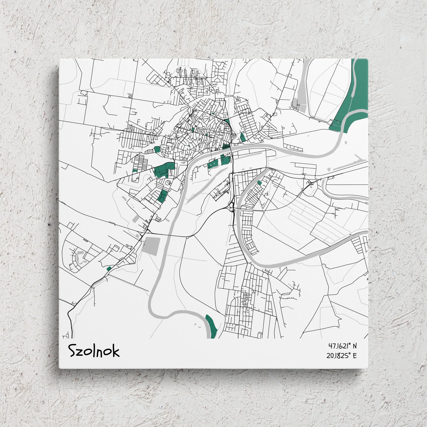 Szolnok - Térképes vászonkép