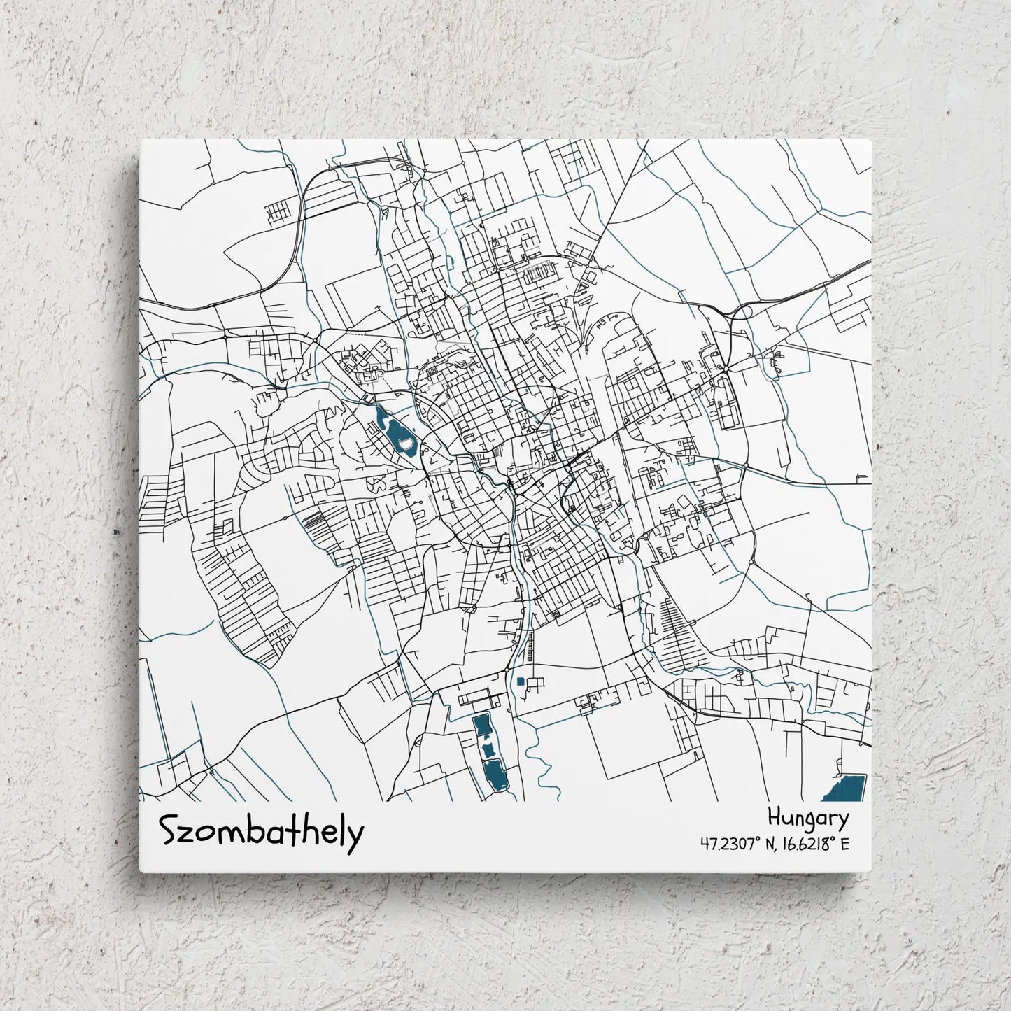 Szombathely - Térképes vászonkép