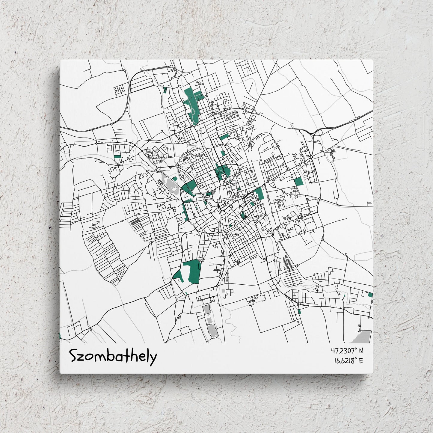 Szombathely - Térképes vászonkép