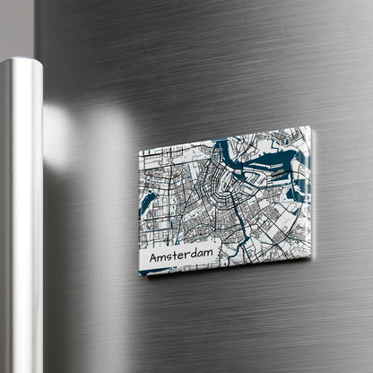 Amsterdam - Térképes hűtőmágnes