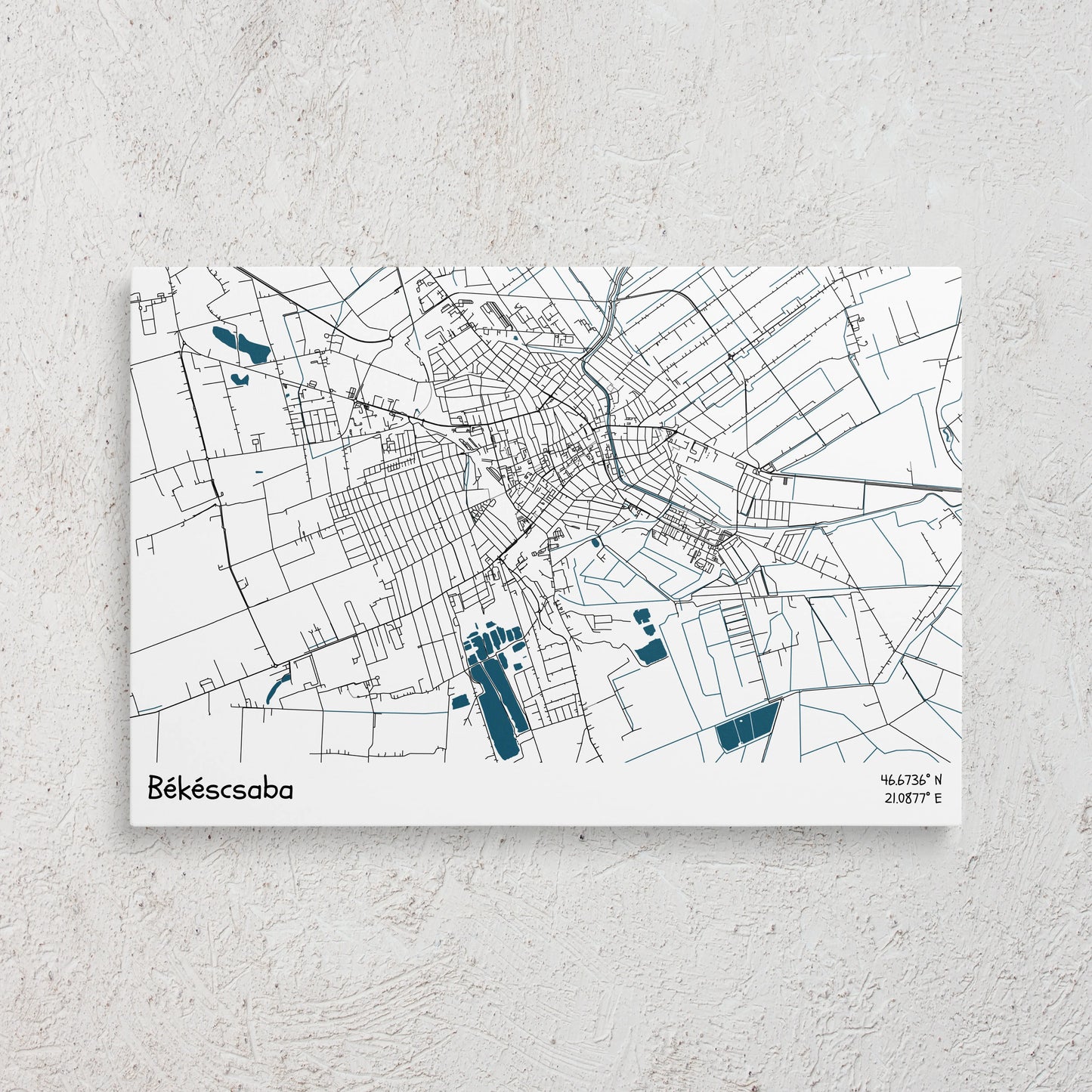 Békéscsaba - Térképes vászonkép