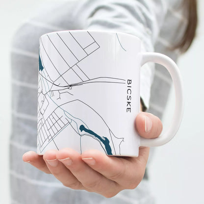 Bicske - Térképes bögre