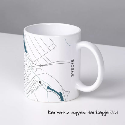 Bicske - Térképes bögre