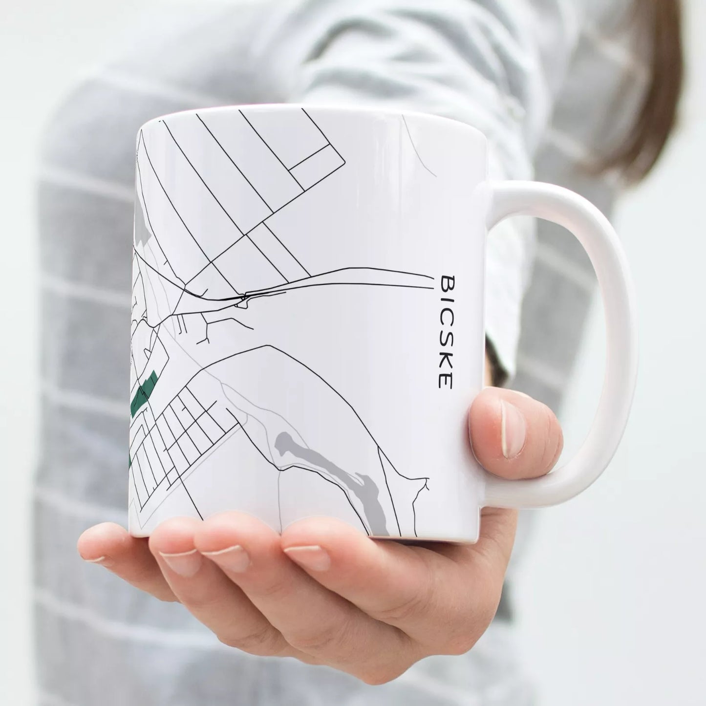 Bicske - Térképes bögre