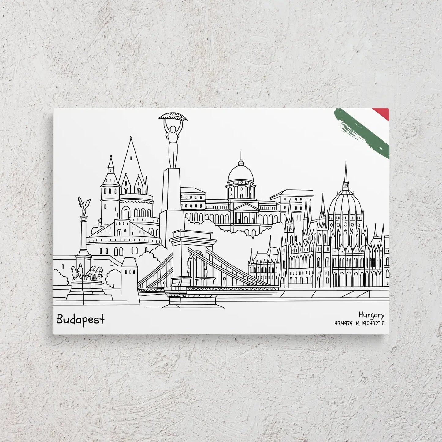 Budapest - Vonalrajz vászonkép