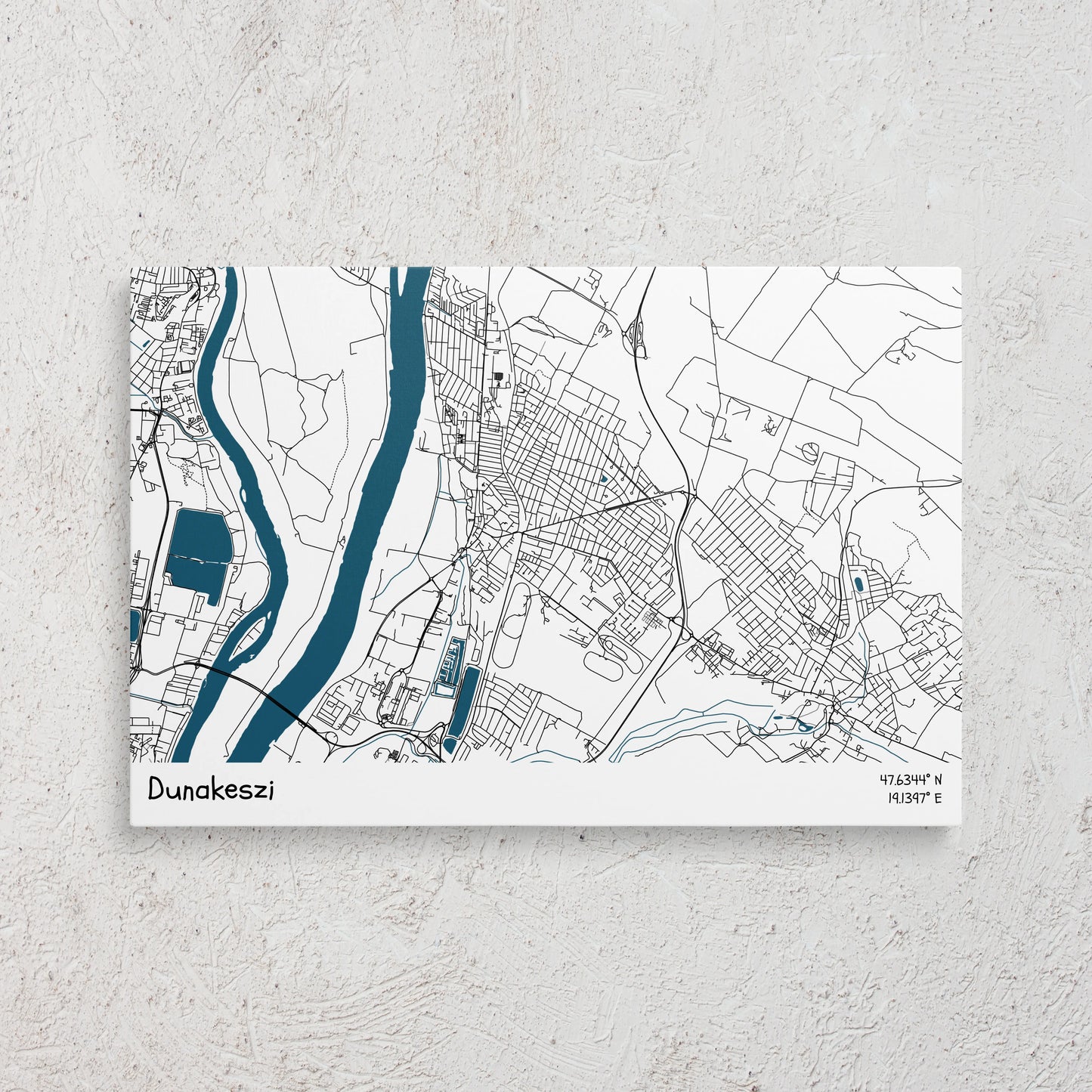 Dunakeszi - Térképes vászonkép