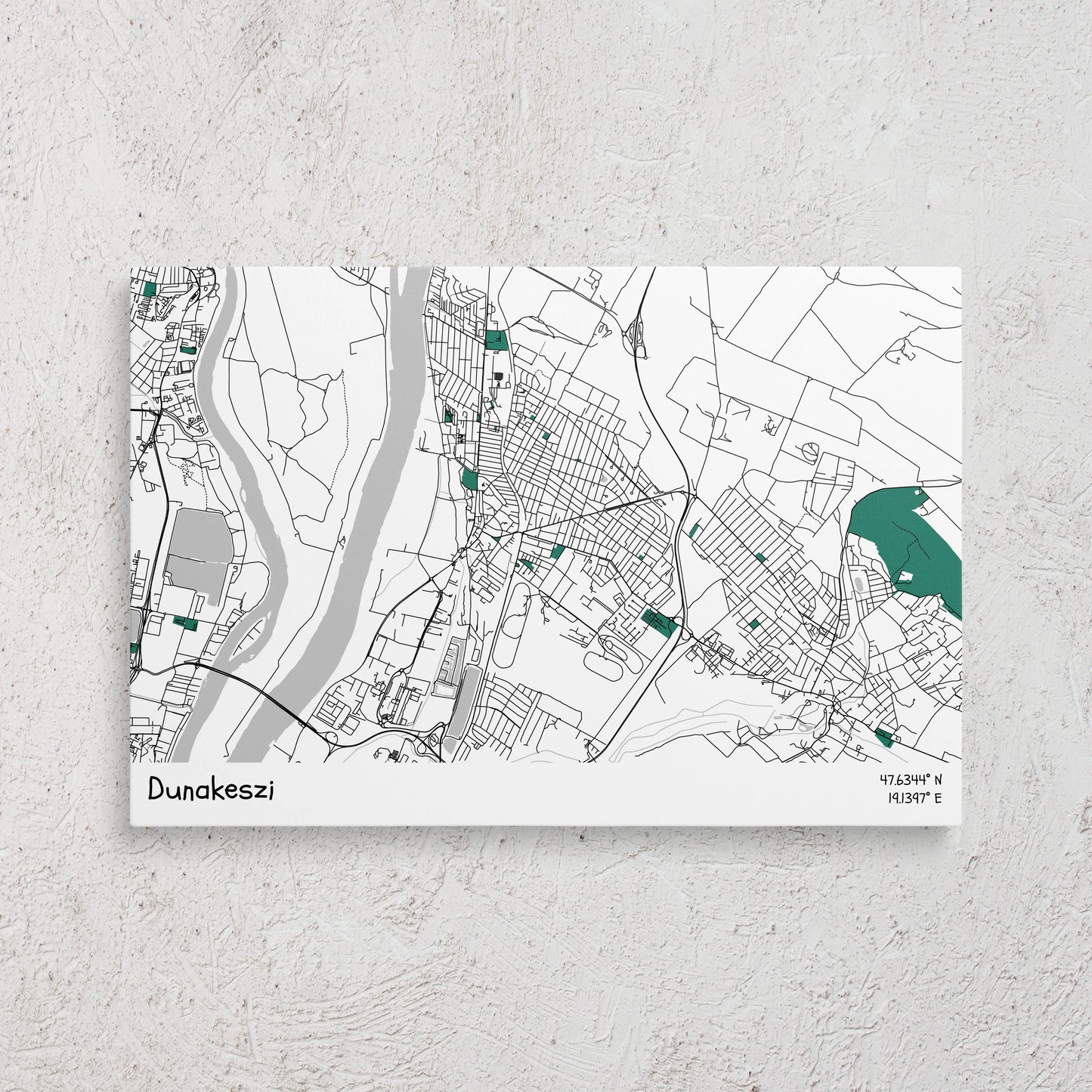 Dunakeszi - Térképes vászonkép