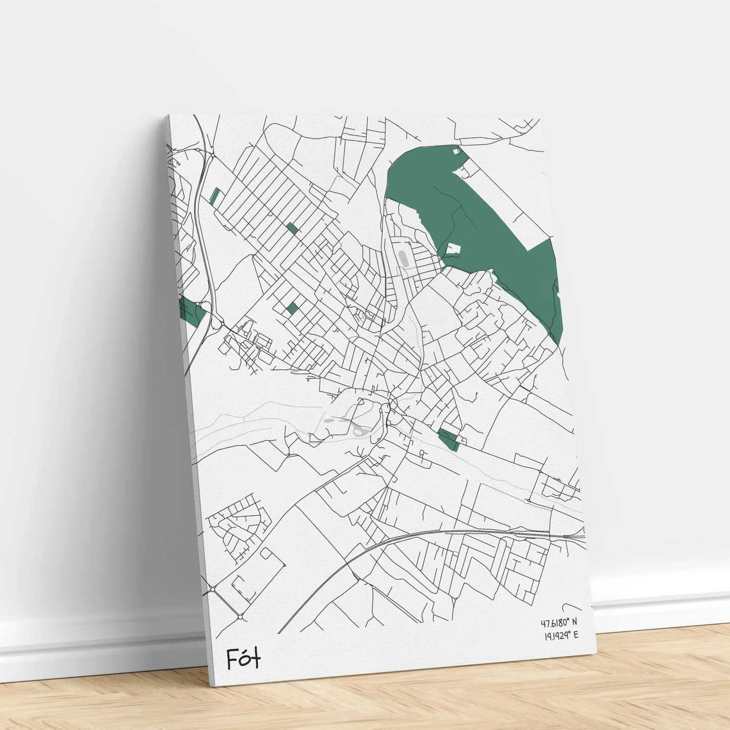 Fót - Térképes vászonkép