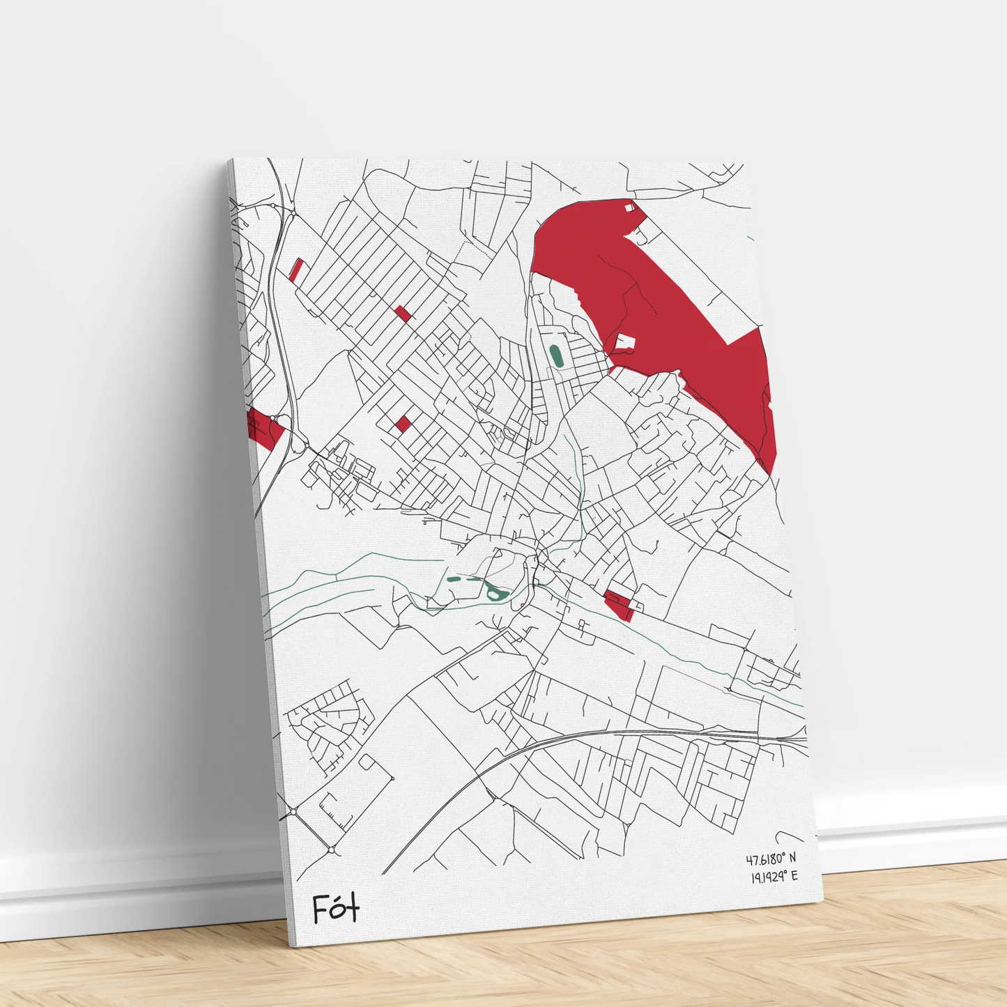Fót - Térképes vászonkép