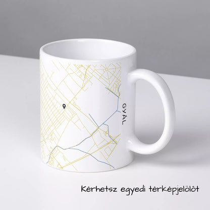 Gyál - Térképes bögre
