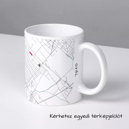 Gyál - Térképes bögre