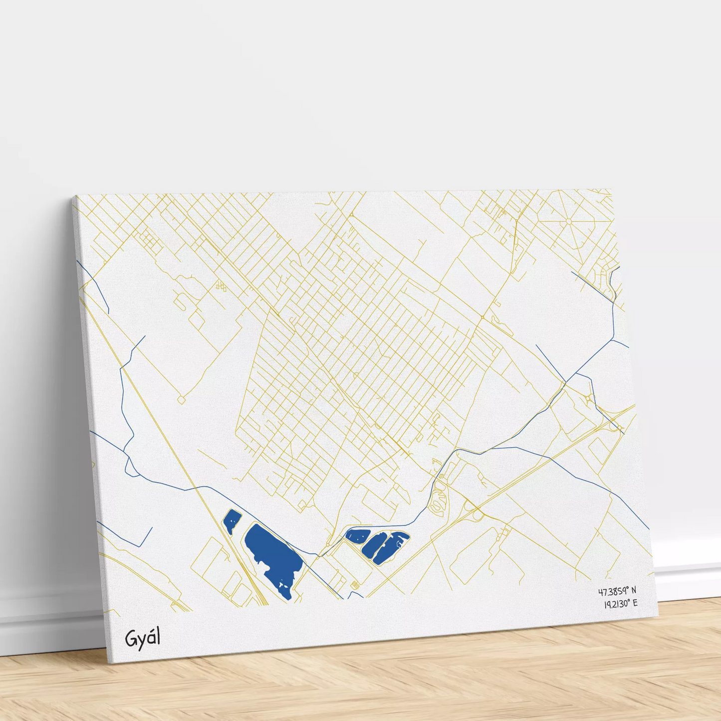 Gyál - Térképes vászonkép