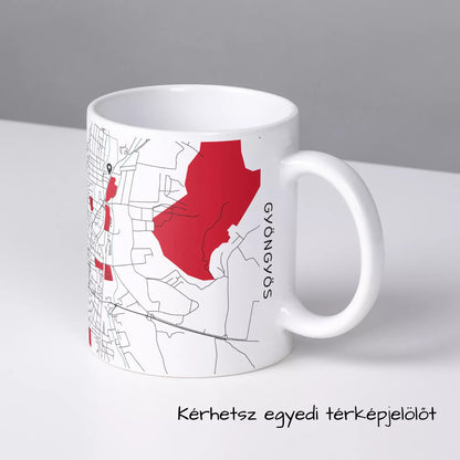 Gyöngyös - Térképes bögre