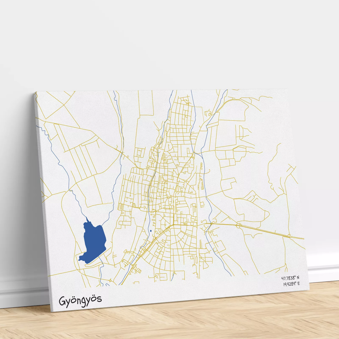 Gyöngyös - Térképes vászonkép