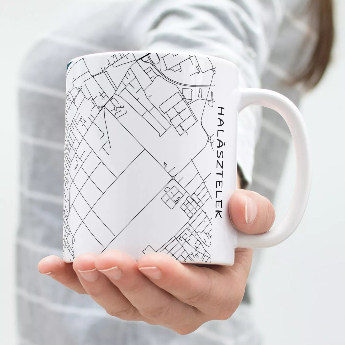 Halásztelek - Térképes bögre