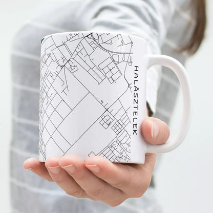 Halásztelek - Térképes bögre